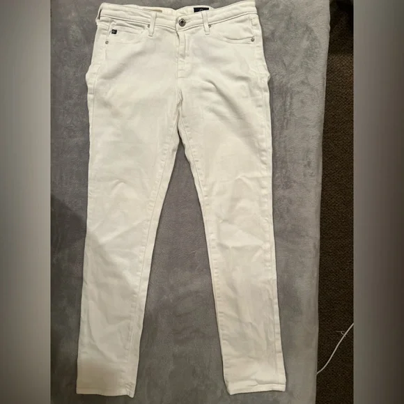 AG Adriano Goldschmied Prima Mid Rise Cigarette White Jeans Womens 28 R - Picture 1 of 9